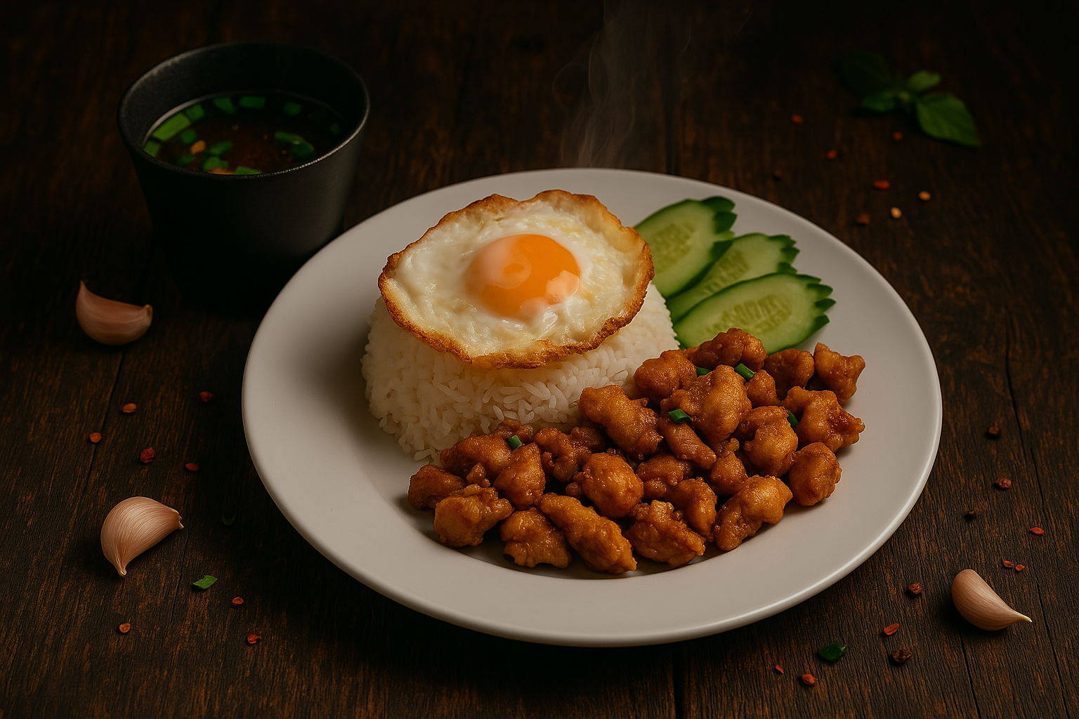 phad kra pao pork chicken